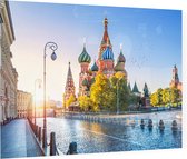 Sint-Basiliuskathedraal op het Rode Plein in Moskou - Foto op Plexiglas - 60 x 40 cm