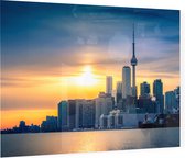 De schitterende skyline van Toronto bij zonsondergang - Foto op Plexiglas - 90 x 60 cm