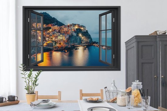 Peinture sur toile See Through - Italie - Mer - 180x120 cm - Décoration murale XXL