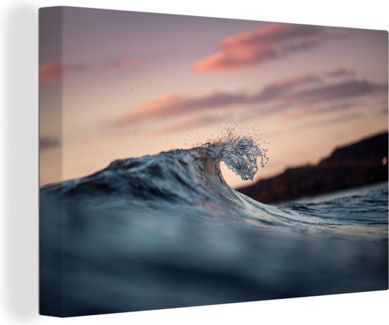 Tableau Toile Mer Vague Plage 120x80 Cm - Impression Moderne - Marque ARTTOR - Neuf