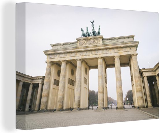 Canvas Schilderij De eeuwenoude Brandenburger Tor in het Europese Berlijn - 60x40 cm - Wanddecoratie