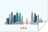 Poster USA - Skyline - Vrijheidsbeeld - 180x120 cm XXL