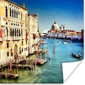 Kanaal in Venetië Poster 50x50 cm - Foto print op Poster (wanddecoratie woonkamer / slaapkamer) / Europa Poster