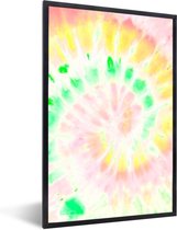 Fotolijst incl. Poster - Zomer - Tie dye - Roze - 80x120 cm - Posterlijst