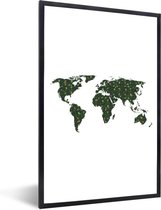 Fotolijst incl. Poster - Wereldkaart - Planten - Tropisch - 20x30 cm - Posterlijst