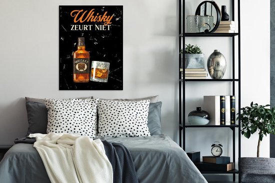 Cadre photo avec affiche - Whisky - Bouteille - Vintage - 60x80 cm - Cadre pour affiche
