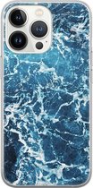 iPhone 13 Pro hoesje siliconen - Oceaan - Soft Case Telefoonhoesje - Natuur - Transparant, Blauw