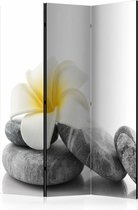 Vouwscherm - Witte Lotus  135x172cm  gemonteerd geleverd, dubbelzijdig geprint (kamerscherm)