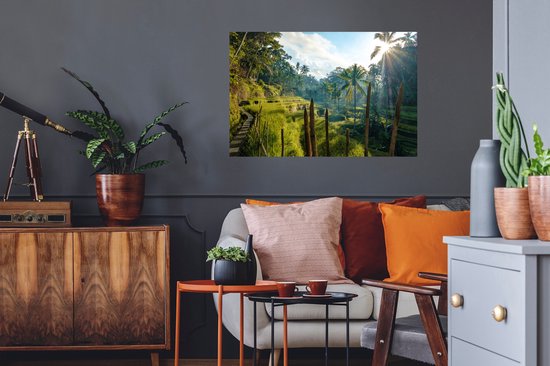 Stickers Stickers muraux - Rizière en terrasse en Indonésie - 90x60 cm - Film adhésif
