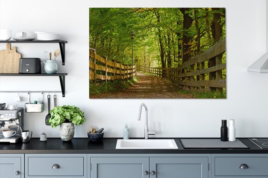 Canvas Schilderij Laantje in de zomer - 120x80 cm - Wanddecoratie