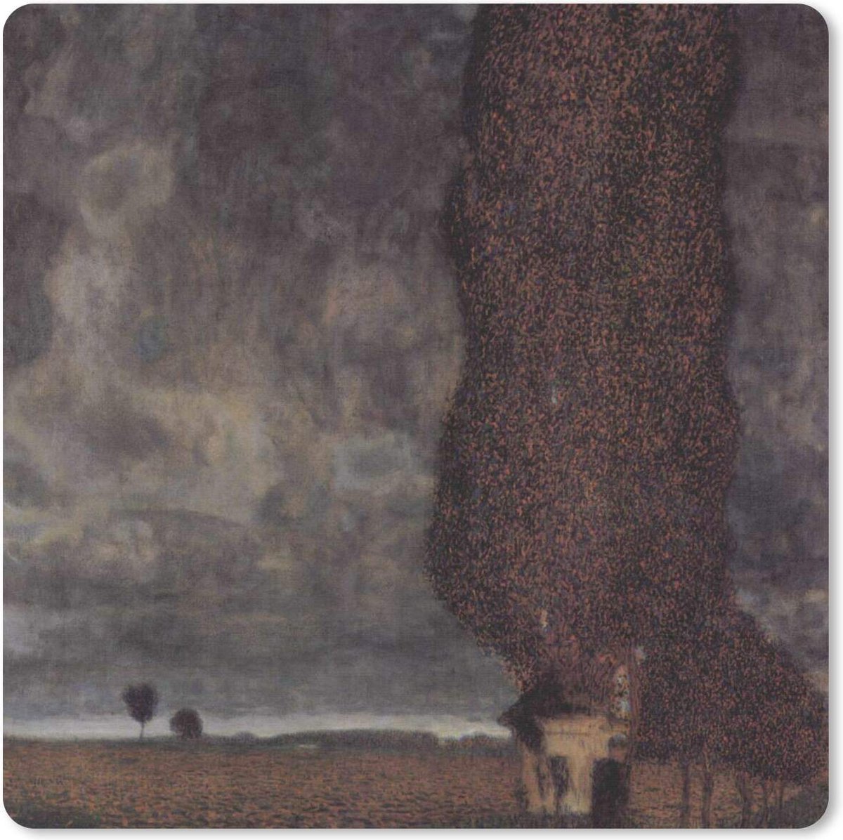 Muismat 20x20 cm - Mousepad Naderende storm - schilderij van Gustav Klimt - Muismatten