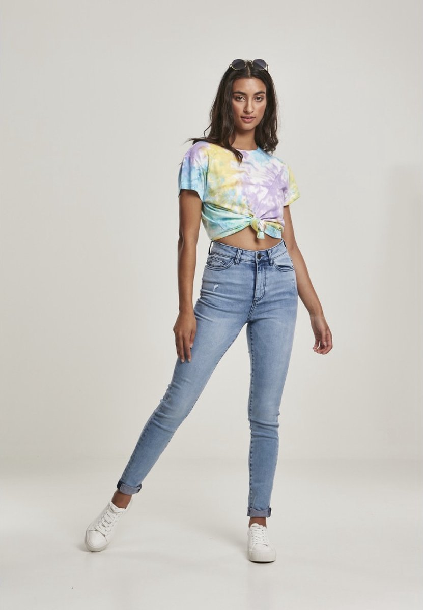 Urban Classics Tie Dye Boyfriend Dames T-shirt L Multicolours Multicolor