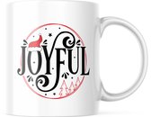 Kerst Mok met tekst: Joyful | Kerst Decoratie | Kerst Versiering | Grappige Cadeaus | Koffiemok | Koffiebeker | Theemok | Theebeker