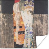 Poster De drie levensfasen van de vrouw - schilderij van Gustav Klimt - 50x50 cm