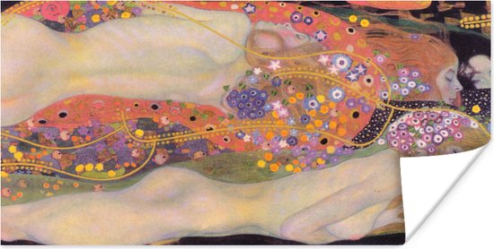 Poster Waterslangen II - schilderij van Gustav Klimt - 90x60 cm