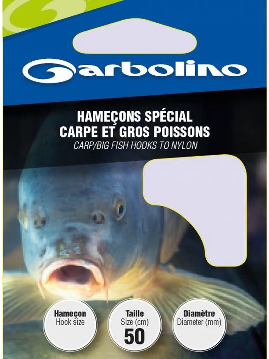 Garbolino Onderlijn Carp En Grote Vissen 50cm (10 pcs) - Maat : Haak 12 - 0.16mm