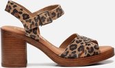Oh My Sandals Sandalen met hak luipaard - Maat 38