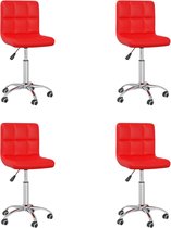 vidaXL Eetkamerstoelen draaibaar 4 st kunstleer rood