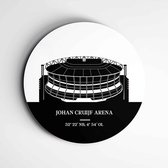 IDecorate - Schilderij - Johan Cruijf Arena Ajax Voetbalclubs - Zwart En Wit - 60 X 60 Cm