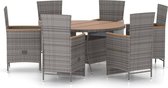 Medina 7-delige Tuinset met kussens poly rattan grijs