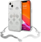 iPhone 13 Backcase hoesje - Guess -  Zilver - TPU (Zacht)