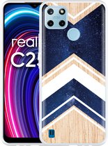 Realme C25Y Hoesje Space wood - Designed by Cazy
