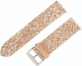 Leer Smartwatch bandje - Geschikt voor  Fossil Gen 5 leren glitter bandje - rosé goud - Strap-it Horlogeband / Polsband / Armband