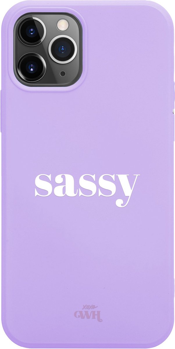 Sassy Purple - iPhone Short Quotes Case - Paars hoesje geschikt voor iPhone 11 Pro Max hoesje - Siliconen hoesje met opdruk (geprint) - Paars hoesje