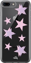 xoxo Wildhearts case voor iPhone 7/8 Plus - Pink Stars - xoxo Wildhearts Transparant Case