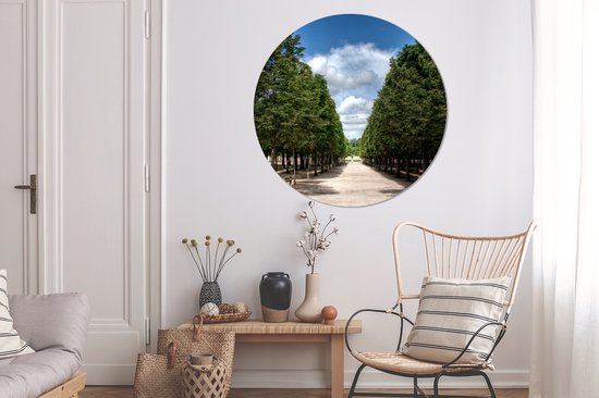 Le jardin du Louvre aux beaux arbres verts Cercle mural aluminium ⌀ 140 cm