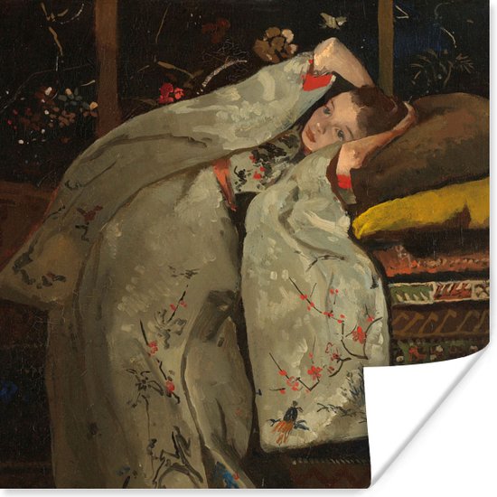 Poster Meisje in witte kimono - Schilderij van George Hendrik Breitner -  30x30 cm | bol.com