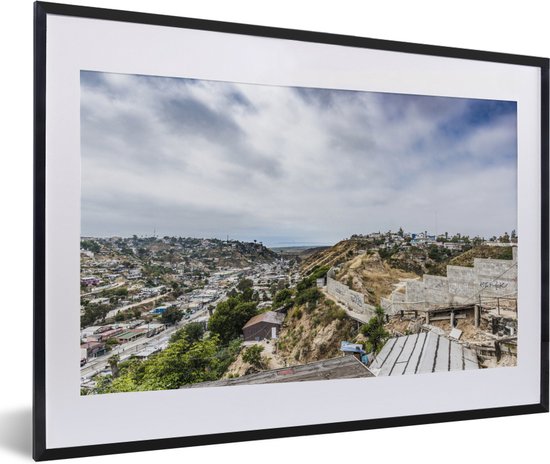 pasta Geval Steil Fotolijst incl. Poster - Panorama skyline van de stad Tijuana in Mexico -  60x40 cm -... | bol.com