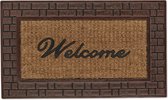 Relaxdays deurmat welcome - kokosmat - mat voordeur - buitenmat 45 x 75 cm - droogloopmat