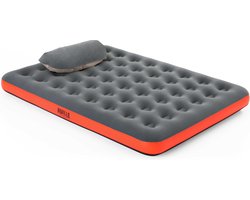Bestway Luchtbed - Roll & Relax -  Opblaasmatras - 2 Personen - 203 x 152cm - Rood/Zwart - Kamperen