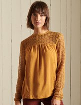 Superdry Dames Ls Woven Lace Top
