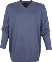 Tommy Hilfiger - Big and Tall Pullover V-hals Indigo Blauw - 3XL - Regular-fit