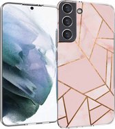 iMoshion Design voor de Samsung Galaxy S22 Plus hoesje - Grafisch Koper - Roze / Goud