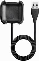 Case2go - Oplaadkabel geschikt voor Fitbit Versa 2 - USB-oplaadstation - dock - 1.0 meter - Zwart