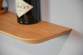 Zwevende wandplank facet nature geolied - 80x20x32