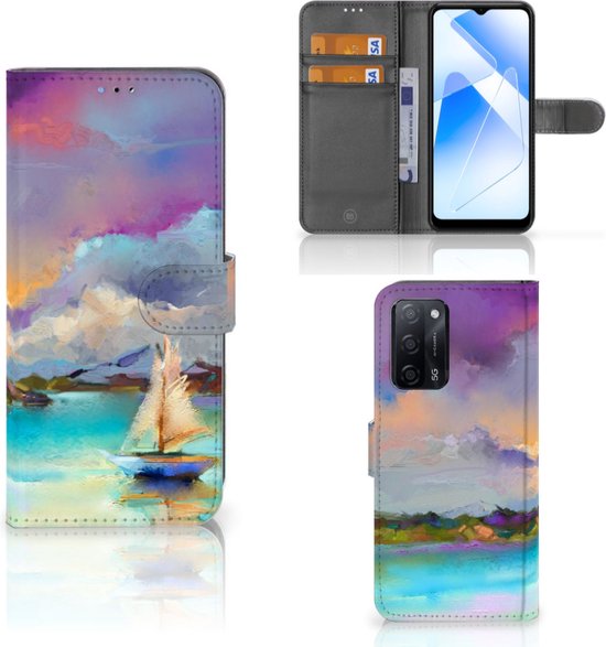 Coque OPPO A16 | A16s PU Etui Housse en PU Cuir Portefeuille de Protection Bateau