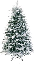 Sapin de Noël artificiel Oslo Snow Pine - 120 cm - vert - Ø 81 cm - 684 pointes - enneigé - pied en métal