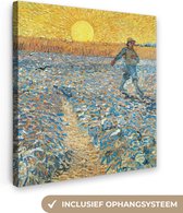 Vincent van Gogh - De Zaaier - Canvas - Vincent - Kunst - 20x20 cm - Muurdecoratie