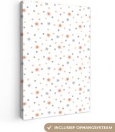 Tableau sur toile Fleurs - Pastel - Collage - 80x120 cm - Décoration murale