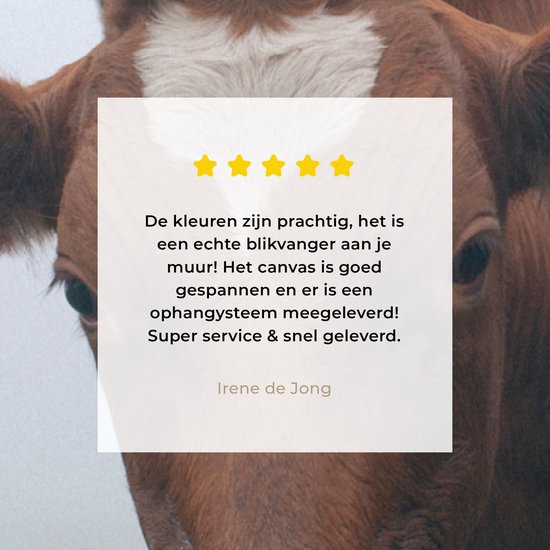 Tableau Peinture Vaches - Marron - Brouillard - 20x40 cm - Décoration murale