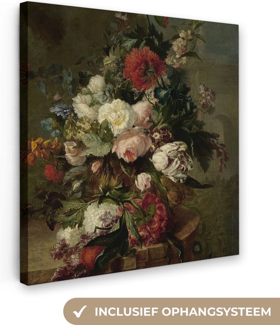 Foto: Schilderijen op canvas stilleven met bloemen oude meesters 50x50 kamer decoratie accessoires harmanus uppink schilderij woonkamer wanddecoratie slaapkamer kunst muurdecoratie keuken wanddoek interieur woondecoratie huis