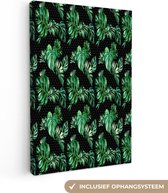 Peintures sur Toile Vintage - Monstera - Feuilles - 80x120 cm - Décoration murale