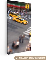 Canvas Schilderij New York - Amerika - Taxi - 20x40 cm - Wanddecoratie