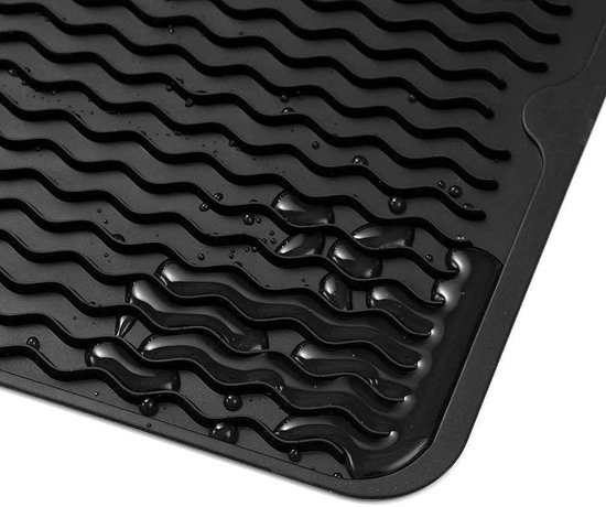 Afdruipmat van siliconen, antislip, afdruipmat voor servies Afdruipmat van siliconen, antislip, afdruipmat voor servies