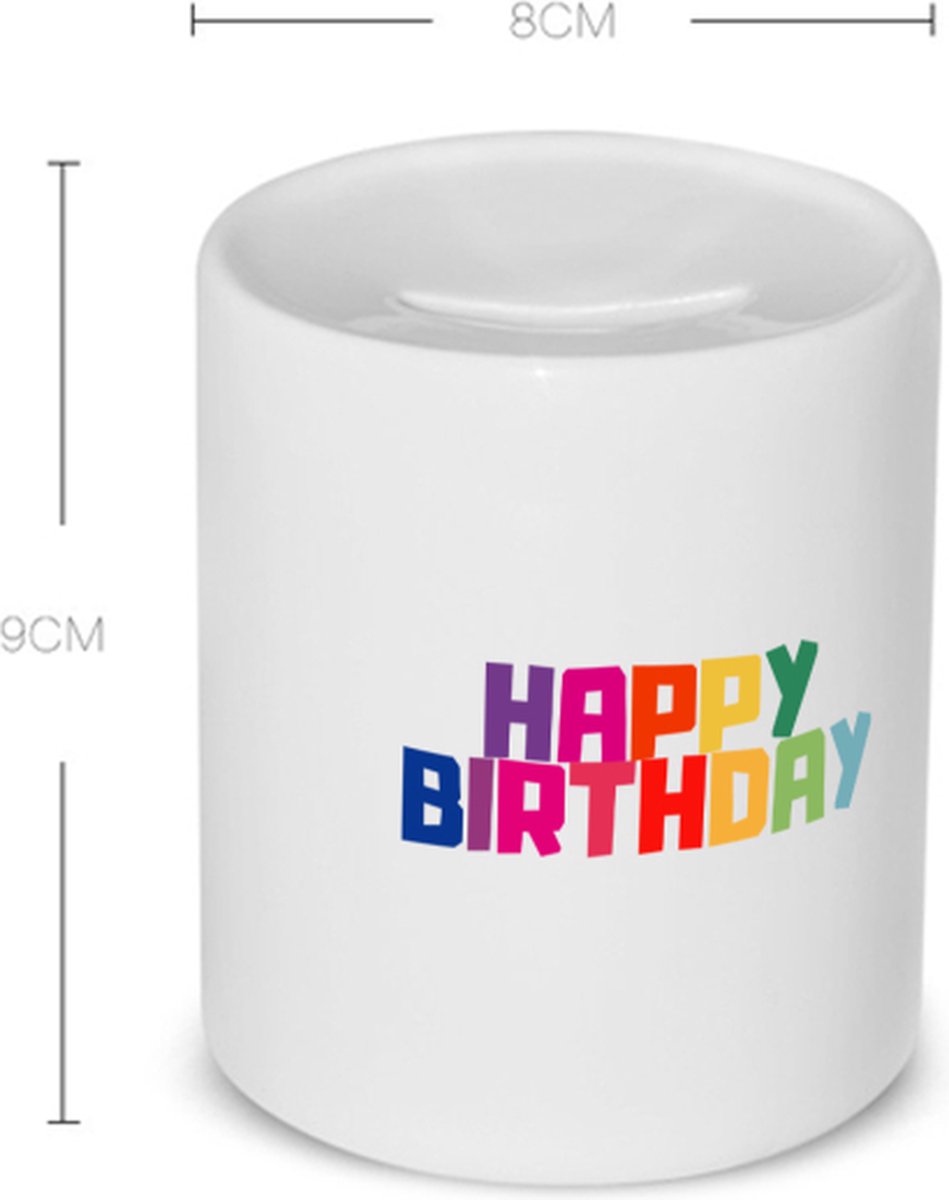 Akyol - happy birthday Spaarpot - Happy birthday - iemand die jarig is - de jarige - verjaardagscadeau - kado - geschenk - gift - leuke verjaardagscadeau - 350 ML inhoud