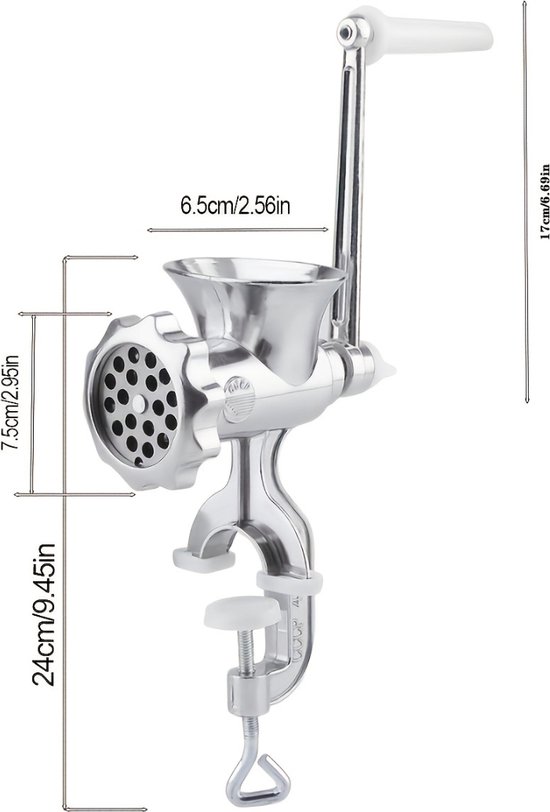 Xerolax Vleesmolen - Gehaktmolen - Meat Grinder - Machine - Foodprocessor - Meat Mincer - Keukenmixer - Keukenmachine - Handmatig — afbeelding 2